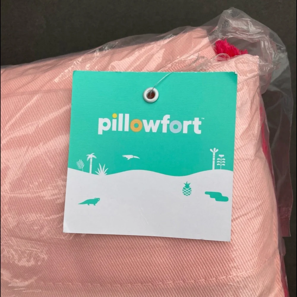Pillowfort Curtains Pair Pink With Tassels 95” x 42” Light Blocking New